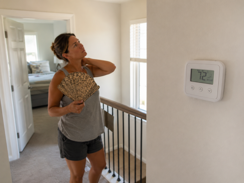 Wall thermostat in a Florida home while the upstairs still feels too hot